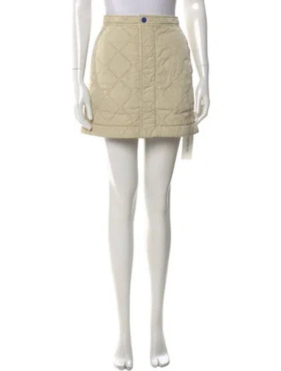Pre-owned Burberry Pleated Accents Mini Skirt W/ Tags In Neutral