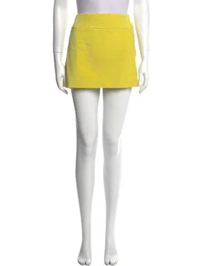 Pre-owned Burberry Pleated Accents Mini Skirt In Yellow
