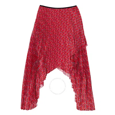 BURBERRY BURBERRY PLEATED B JERSEY MIDI SKIRT