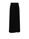 Burberry Bar Pleated Maxi Skirt With Belt In Black