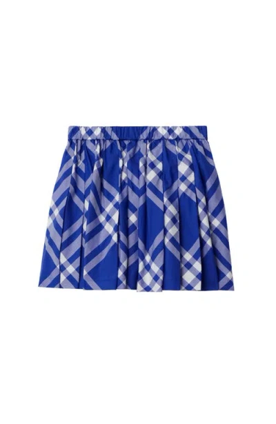 Burberry Kids' Checked Pleated Miniskirt In Knight