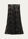 Burberry Long Multicolor Pleated Skirt With Check Motif In Wool Blend Woman In Snug Ip Check