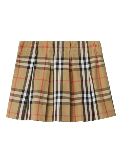 Burberry Babies' Pleated Check Skirt In Multi