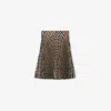 Burberry Pleated Check Wool Blend Skirt In Linden