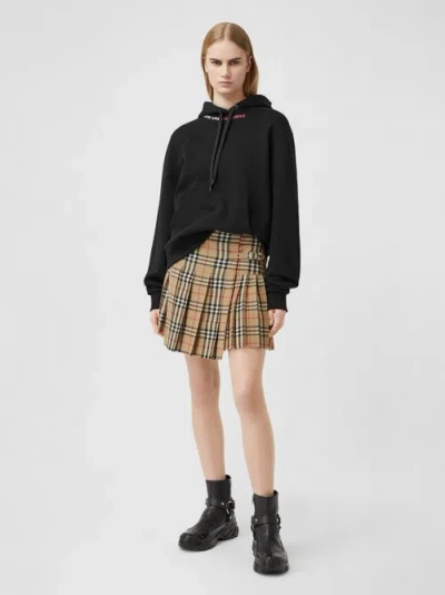BURBERRY BURBERRY PLEATED CHECK WOOL MINI KILT,80258321