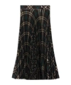 Burberry Long Multicolor Pleated Skirt With Check Motif In Wool Blend Woman In Black