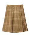 Burberry Check-pattern Pleated Skirt In Brown