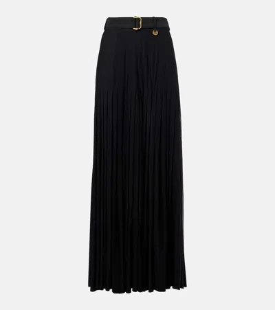 Burberry Pleated Cotton-blend Maxi Skirt