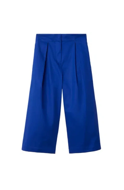 Burberry Childrens Pleated Cotton Trousers In Knight