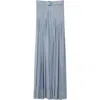 Burberry Pleated Crepe Jersey Maxi Skirt In Gale