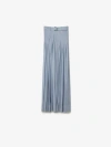 Burberry Pleated Crepe Jersey Maxi Skirt In Gale