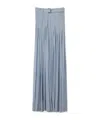 Burberry Pleated Crepe Jersey Maxi Skirt In Gale