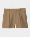 Burberry Pleated Cuffed Shorts In Puddle