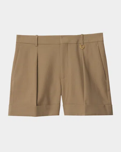Burberry Pleated Cuffed Shorts In Puddle
