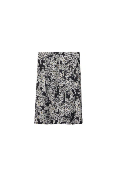 BURBERRY BURBERRY PLEATED DAISY SILK SKIRT