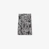 Burberry Flower Print Midi Silk Skirt In Black