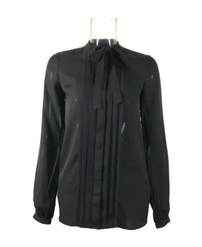 Burberry Pleated Detail Blouse In Black