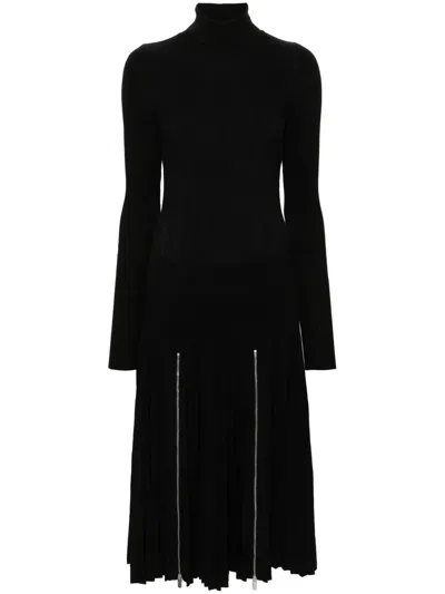 Burberry Wool Blend Dress In Black