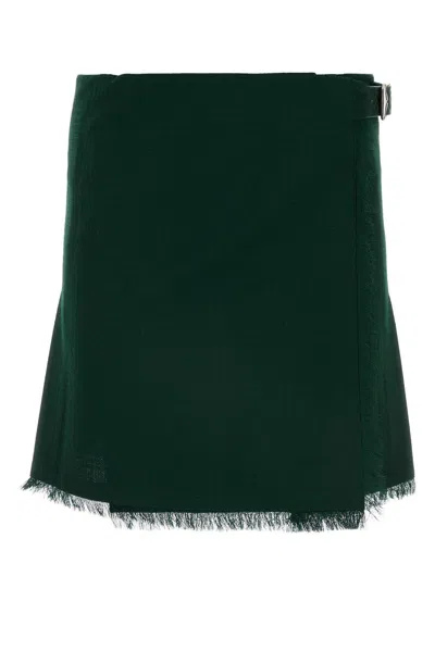 BURBERRY PLEATED FRINGED-EDGE MINI SKIRT