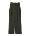 Burberry Gabardine Belted Trousers In Black
