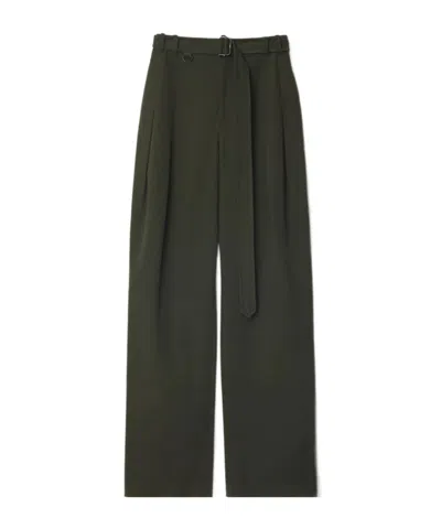 BURBERRY PLEATED BELTED TROUSERS