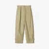 Burberry Pleated Leather Trousers In Hunter In Green