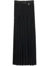 Burberry Bar Pleated Maxi Skirt With Belt In Black