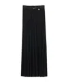 Burberry Bar Pleated Maxi Skirt With Belt In Black