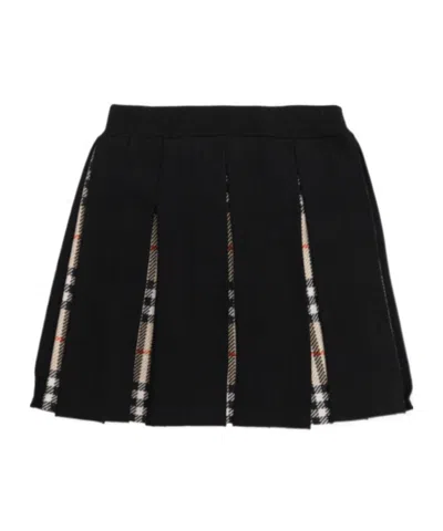 Burberry Kids' Pleated Midi Skirt In Black
