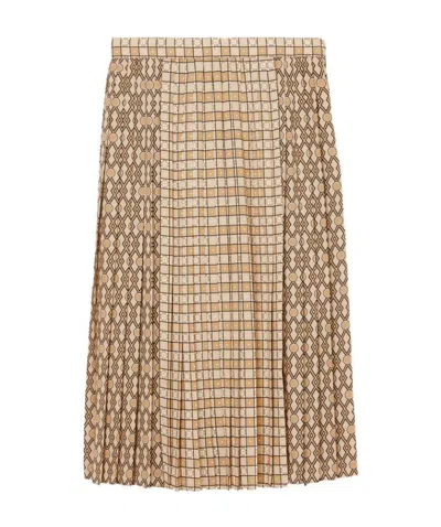 Burberry Pleated Midi Skirt In Nude ModeSens