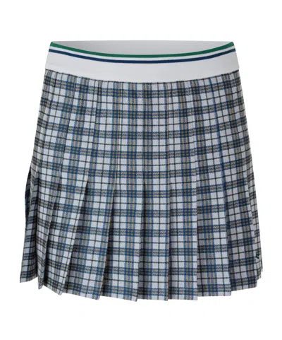 Burberry Checked Pleated Jersey Mini Skirt In Animal Print