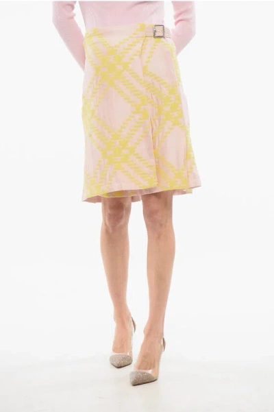 BURBERRY PLEATED MINISKIRT WITH SIDE BUCKLE