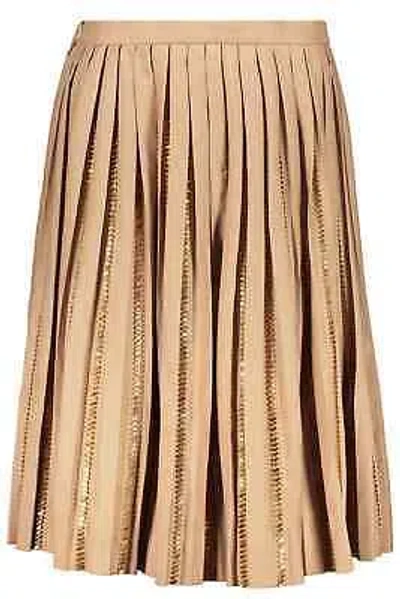 Pre-owned Burberry Pleated Skirt In Brown