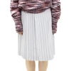 BURBERRY BURBERRY PLEATED SKIRT WITH SILK LINING IN OPTIC WHITE