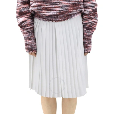 Burberry Pleated Skirt With Silk Lining In Optic White