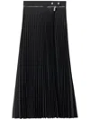 Burberry Pleated Mid-length Skirt With Fitted Waistband In Black