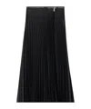 Burberry Pleated Mid-length Skirt With Fitted Waistband In Black