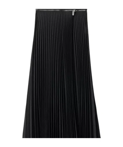 BURBERRY PLEATED STRETCH WOOL SKIRT