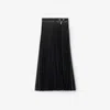 Burberry Pleated Mid-length Skirt With Fitted Waistband In Brisk