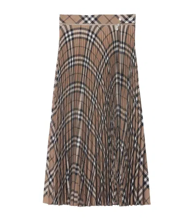 Burberry Check Pattern Pleated Skirt In Multi