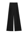 Burberry Pleated Wide-leg Wool Trousers In Black