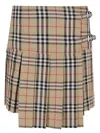 Burberry Pleated Wool Skirt In Archive Beige In Neutral