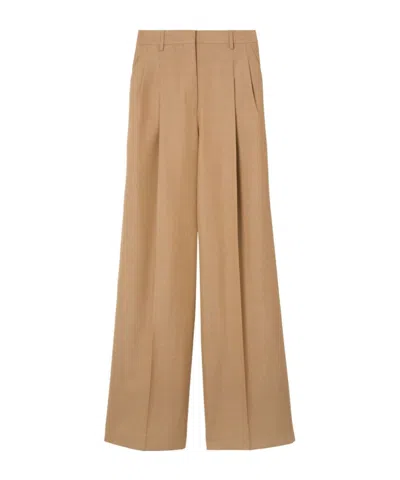 BURBERRY BURBERRY HIGH-WAIST WIDE-LEG PLEATED TROUSERS