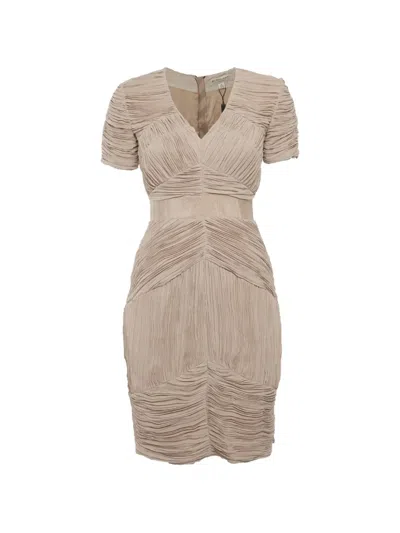 Pre-owned Burberry Plissé Pleated Mini Dress In Neutral