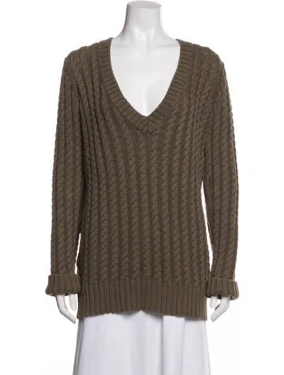 Pre-owned Burberry Plunge Neckline Sweater In Neutrals