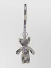 Burberry Teddy Bear Keyring In Textured Fabric With Unique Pattern