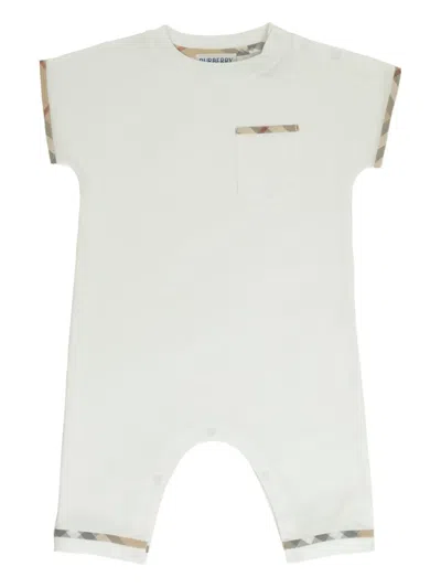 Burberry Babies' Pocket-detail Short Romper In White