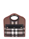 Burberry Printed E-canvas And Leather Mini Pocket Bag Handbag In Brown