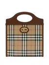 Burberry Coated Canvas Mini Pocket Handbag 24cm X 29cm In Brown