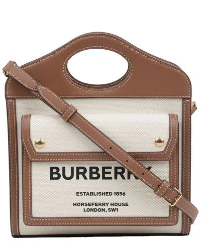Pre-owned Burberry Pocket Mini Tote Shoulder Bag (authentic Pre-loved)